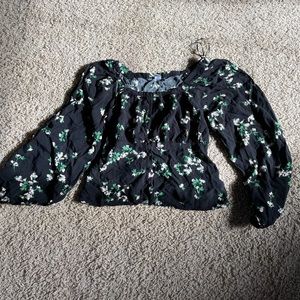 Floral black long sleeve